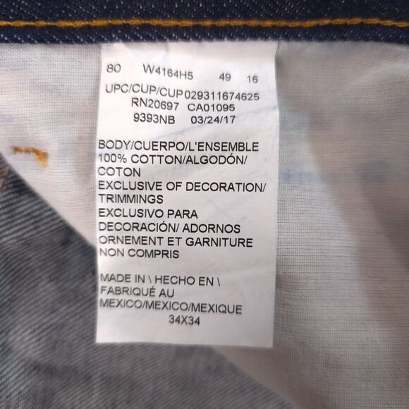 Dickies Men's 34x34 Jeans Dark Rinsed Denim Regular Fit 5-pocket W4164h5 - Picture 8 of 9